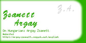 zsanett argay business card